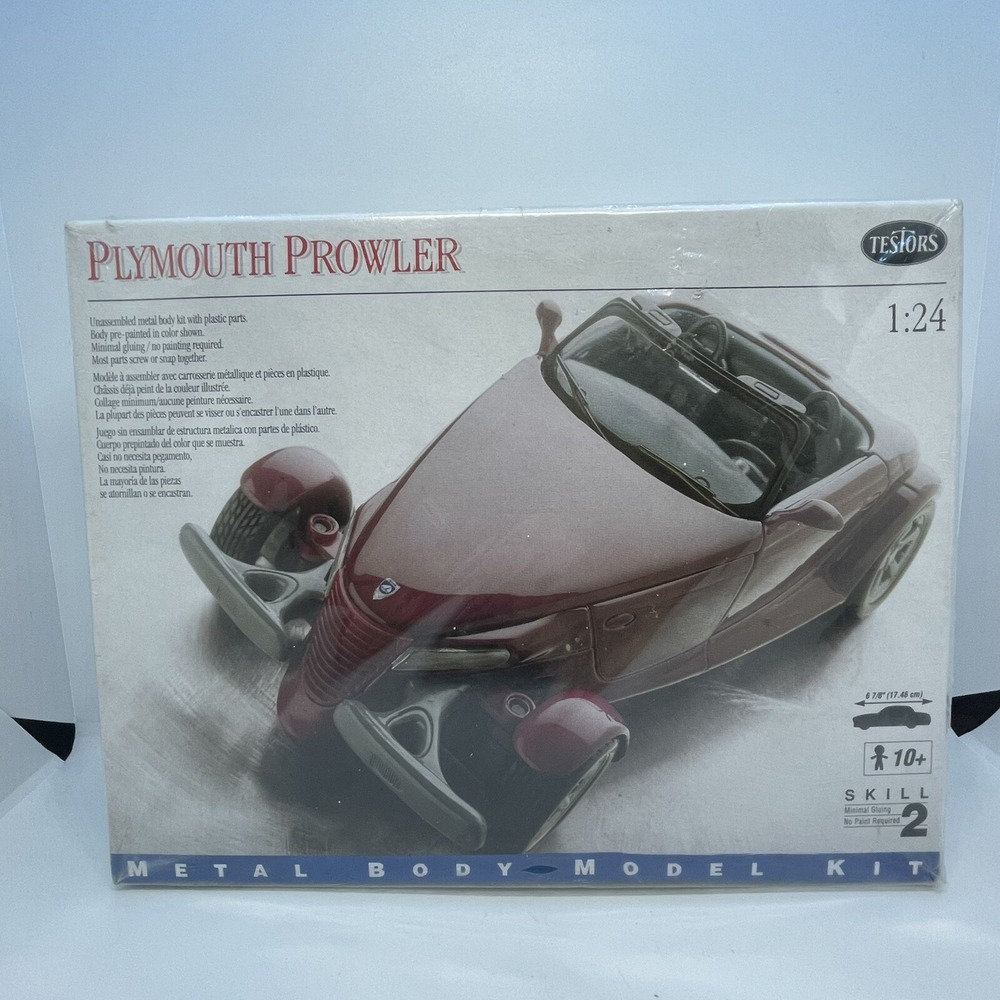 1997 Testors Plymouth Prowler pre-painted die cast metal‎ model kit Opened